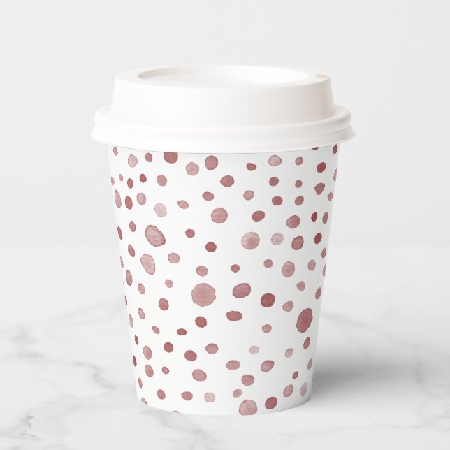 Vasos De Papel Ruby Confetti Watercolor Dots Paper Cup (Anverso)