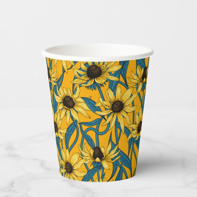 Vasos De Papel Rudbekia amarilla (Anverso)