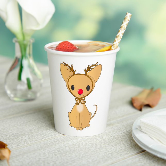 Vasos De Papel Rudolf Chihuahua (Subido por el creador)