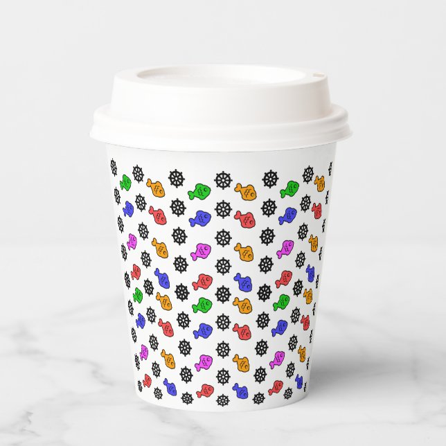 Vasos De Papel Ruedas de Pescado para Niños  (Anverso)