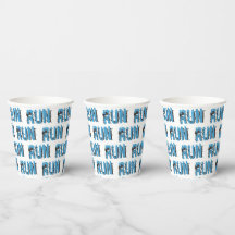 RUN Runner tema Typography Paper Cups