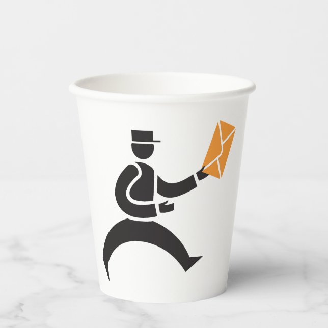 Vasos De Papel Running Postman Delivering Mail Postal Worker (Anverso)