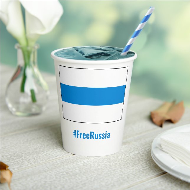 Vasos De Papel Rusia Libre - Inglés - Bandera Blanca Azul Blanca (Subido por el creador)