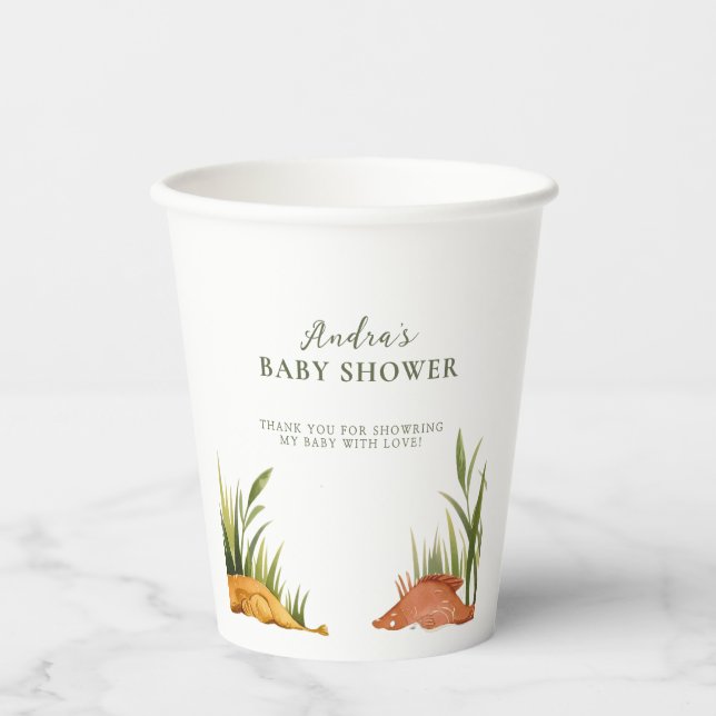 Vasos De Papel Rustic Fishing Baby Boy Shower Party (Anverso)