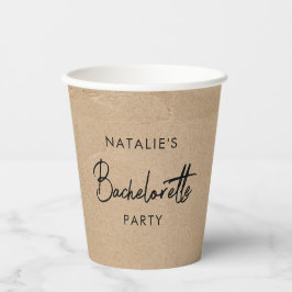 Vasos De Papel Rustic Kraft Despedida de Soltera Simple