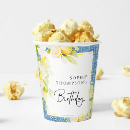 Vasos De Papel Rustic lemons Mediterranean birthday