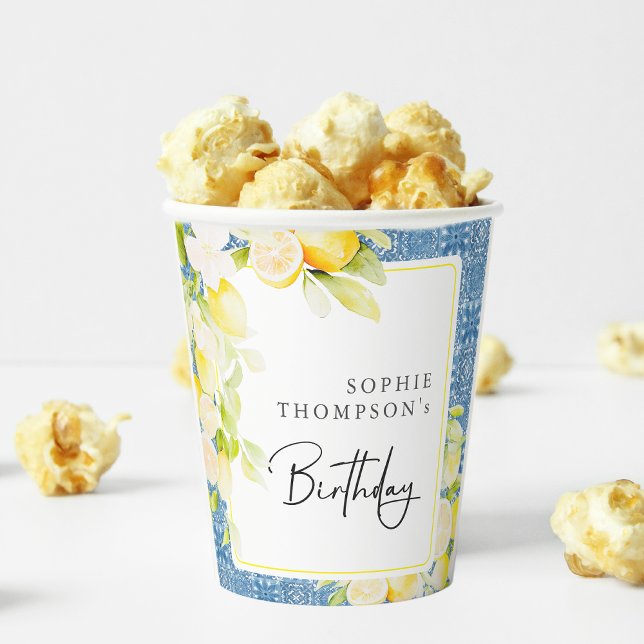 Vasos De Papel Rustic lemons Mediterranean birthday (Subido por el creador)