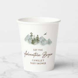 Vasos De Papel Rustic Let the Adventure Begin Baby Shower