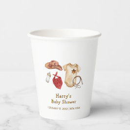 Vasos De Papel Rustic Modern Boho Western Cowboy Baby Shower