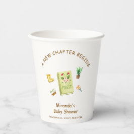 Vasos De Papel Rustic Modern Chapter Garden Book Baby Shower