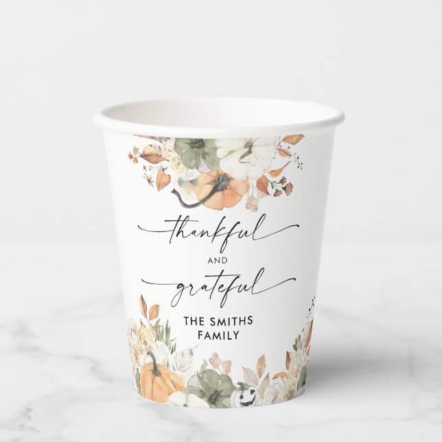 Vasos De Papel Rustic Pumpkins Thanksgiving Dinner Paper cup (Anverso)