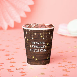 Vasos De Papel Rustic Twinkle Twinkle Little Star Baby Shower
