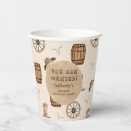 Vasos De Papel Rustic western cowboy you are wanted birthday 