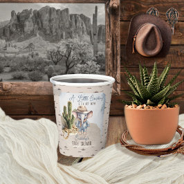 Vasos De Papel Rustic Western Elephant Cowboy Boy Baby Shower