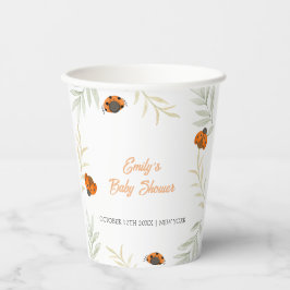 Vasos De Papel Rústica caída Ladybug Greenereneration Baby Shower