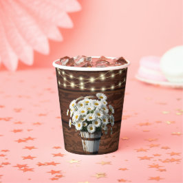 Vasos De Papel Rústica marejada de baldes en un Baby Shower en fl