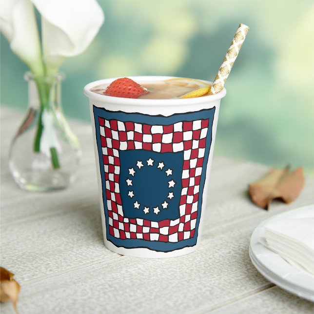 Vasos De Papel Rústica Patriótica Americana Quilt Pattern Arte de (Subido por el creador)