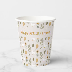 Vasos De Papel Rústica Sexo de Granja Cumpleaños Neutral