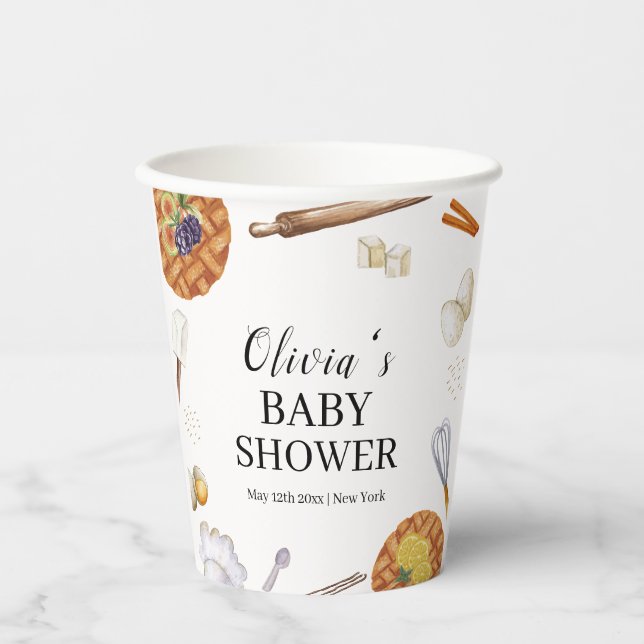 Vasos De Papel Rústico Cutie Baking Pie Baby Shower (Anverso)