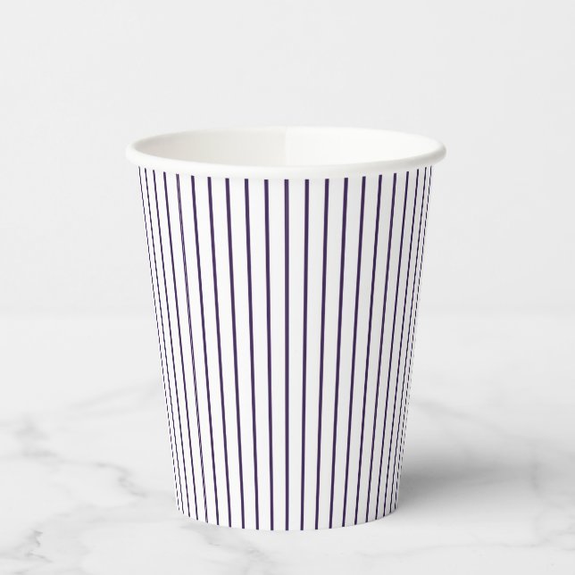 Vasos De Papel Rústico Estilo Campo Morado a Rayas (Izquierda)