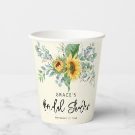 Vasos De Papel Rústico girasol Eucalyptus Greenery Bridal Shower