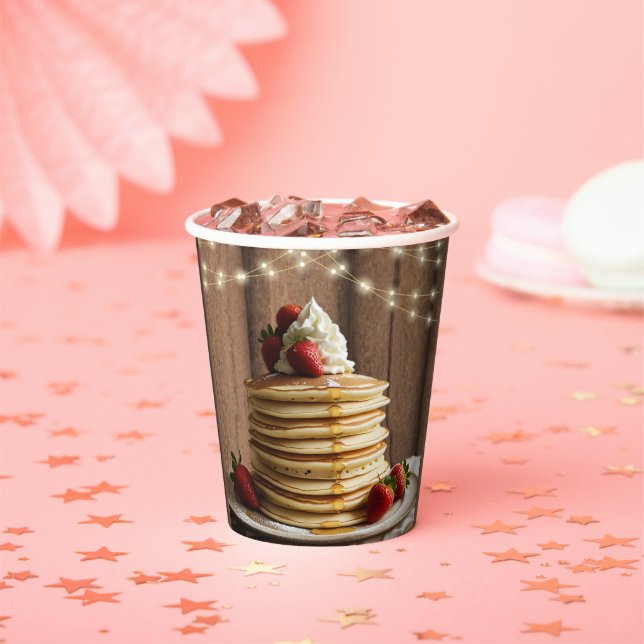 Vasos De Papel Rústico Pancakes Baby & Brunch Baby Shower (in situ)