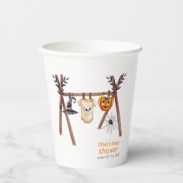 Vasos De Papel Rústico Pequeño Boo Ropa Halloween Baby Shower