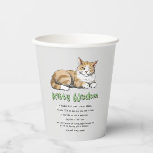 Vasos De Papel Sabiduría Kitty - Gato gracioso que gobierna con u
