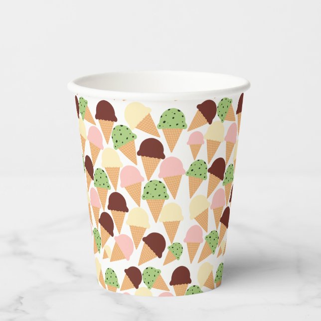 Vasos De Papel Sabores De Crema De Hielo (Anverso)