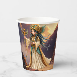 Vasos De Papel Sacerdotisa Celestial de la Pirámide Dorada.