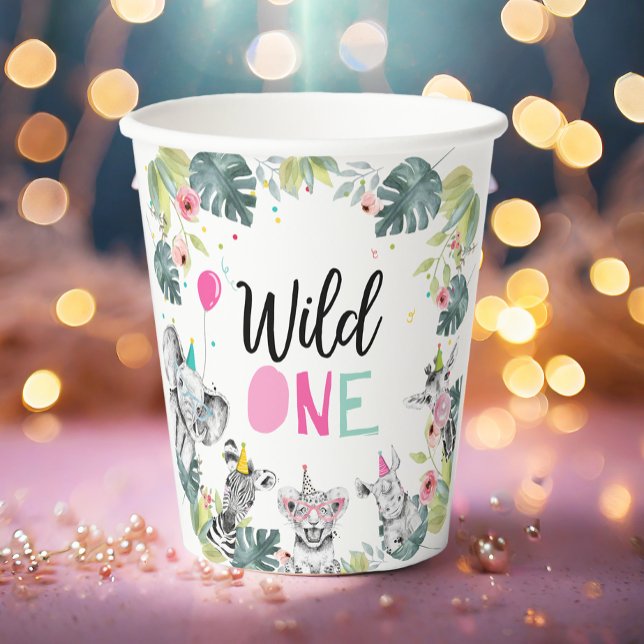 Vasos De Papel Safari Animales Dos Chicas Rosa De Cumpleaños Salv (Subido por el creador)