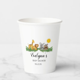 Vasos De Papel Safari Animals Baby Shower 