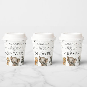 Vasos De Papel Safari Animals Baby Shower moderno