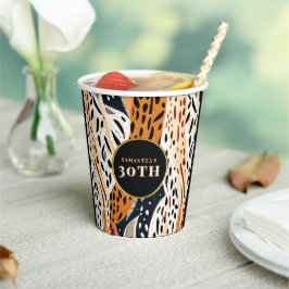 Vasos de papel Safari Boho Vasos para fiestas con 