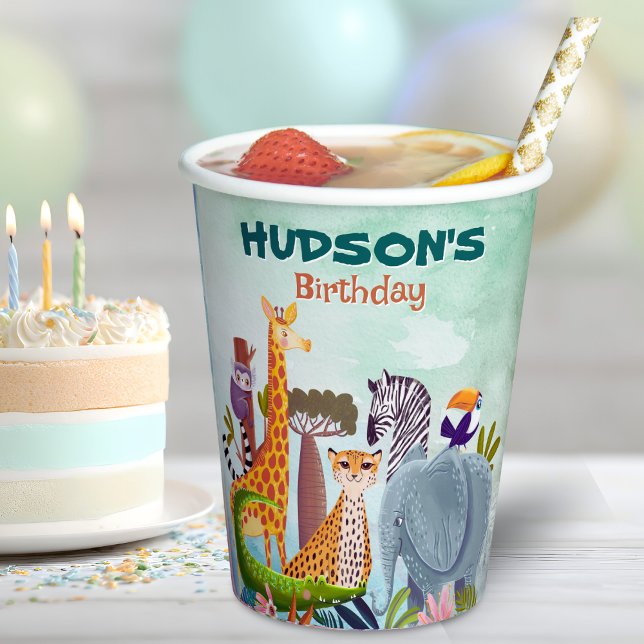 Vasos De Papel Safari jungle animals watercolor (Subido por el creador)