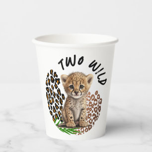 Vasos De Papel Safari Leopard Birthday Wild One dos Fiestas salva