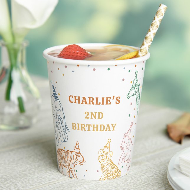 Vasos De Papel Safari Wild Animals 2nd Birthday (Subido por el creador)