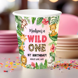 Vasos De Papel Safari Wild One First Birthday