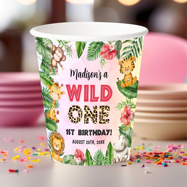 Vasos De Papel Safari Wild One First Birthday (Subido por el creador)