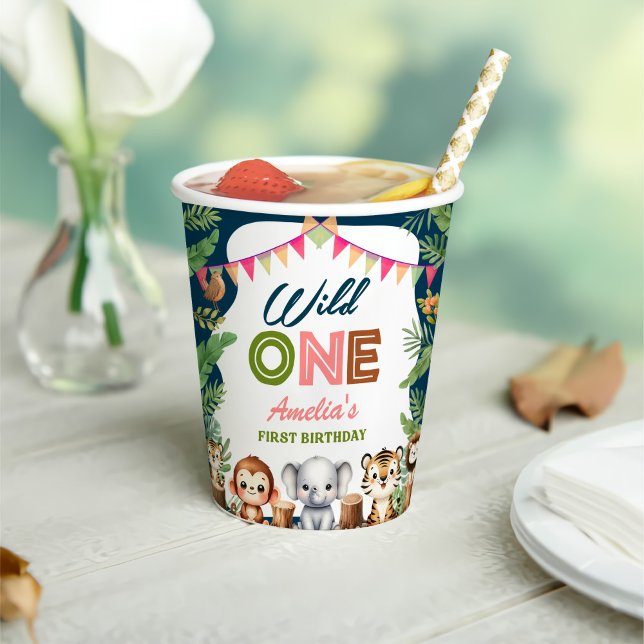 Vasos De Papel Safari Wild One First Birthday (Subido por el creador)