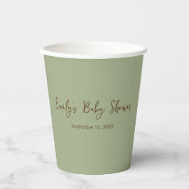 Vasos De Papel Sage Green Simple