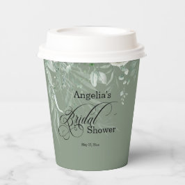 Vasos De Papel Sage Greenery Bridal Shower