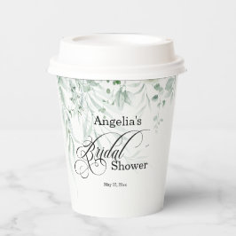 Vasos De Papel Sage Greenery Bridal Shower