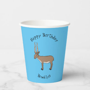 Vasos De Papel Saiga antelope personalizado ilustracion