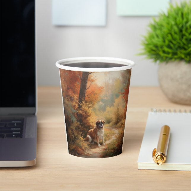 Vasos De Papel Saint Bernard en otoño se inspira la caída de las  (in situ)