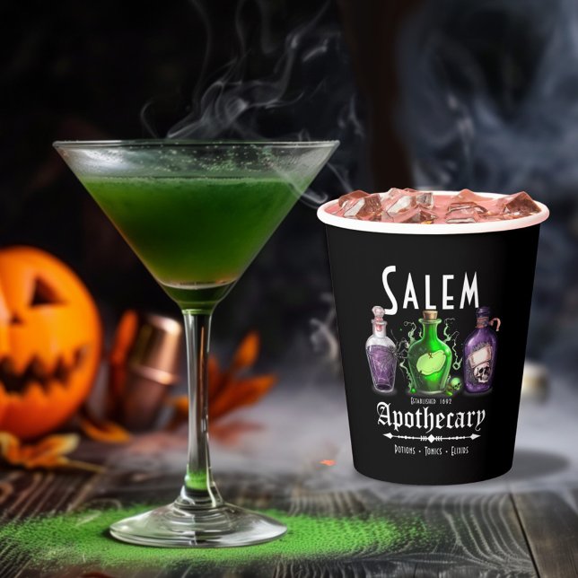 Vasos De Papel Salem de Halloween Potions Apothecary Tonics Elixi (Subido por el creador)