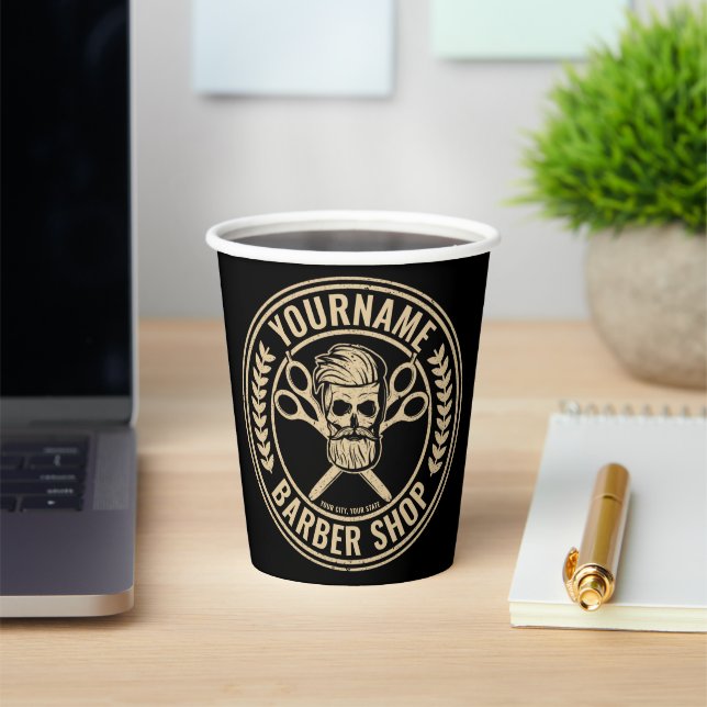 Vasos De Papel Salón del cráneo de la peluquería personalizada Ro (in situ)