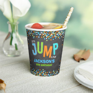 Vasos De Papel Salto Trampoline Birthday Party Suministros Decor