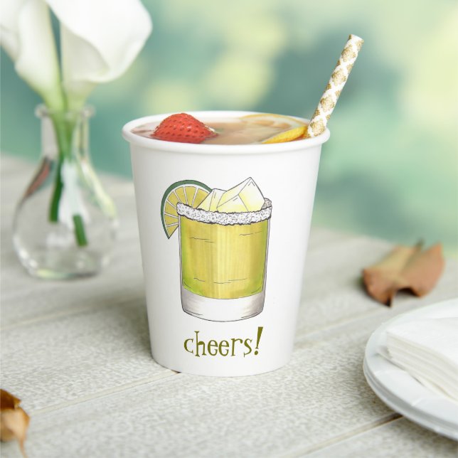 Vasos De Papel ¡Salud! Cóctel Margarita Fiesta de Cumpleaños 21 (in situ)