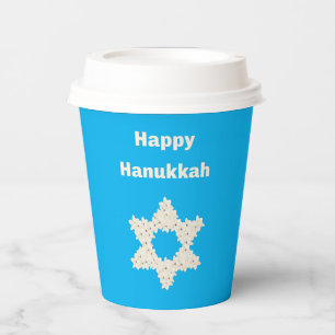 Vasos De Papel Saludo de Hanukkah con flores